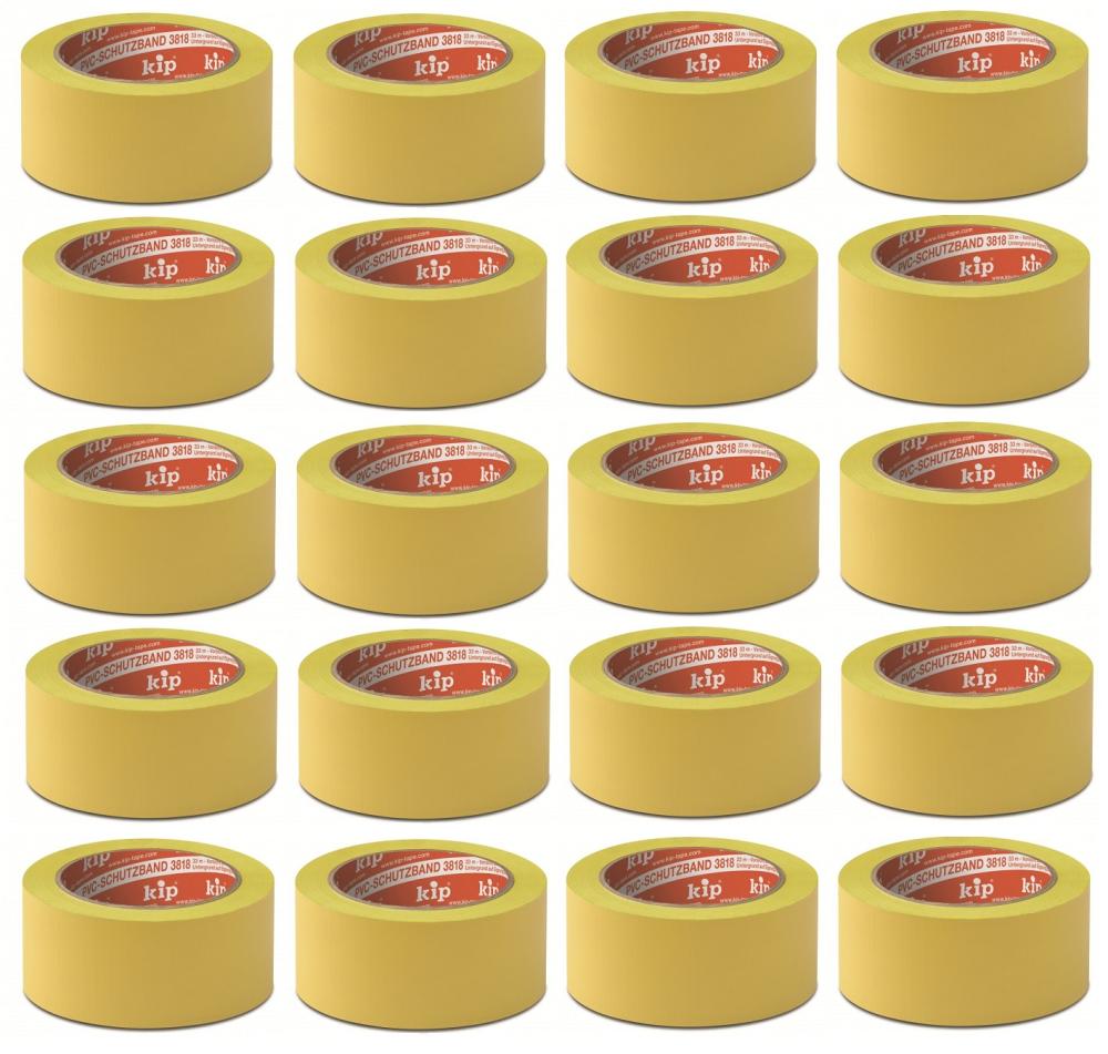 KIP 3818 PVC-Klebeband gelb, quer gerillt 50 mm x 33 m - 20 Rollen